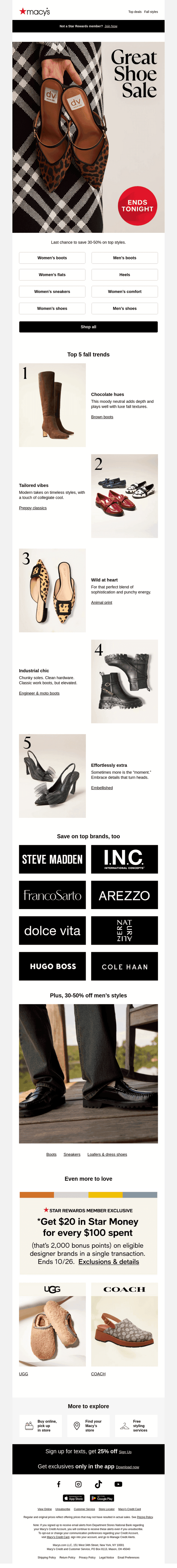 Ends tonight: shoes up to 50% off!