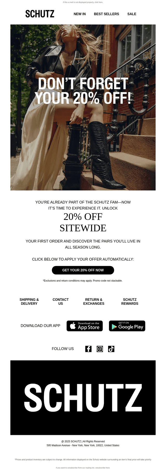 Don’t Forget Your 20% OFF!