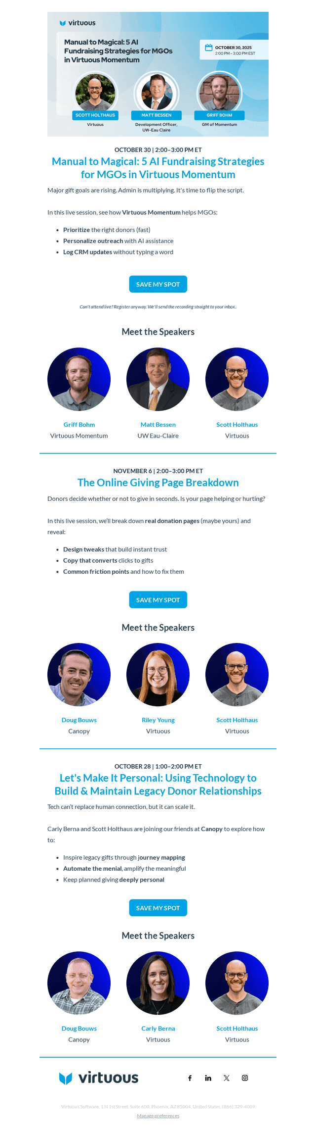 3 live sessions for smarter fundraising