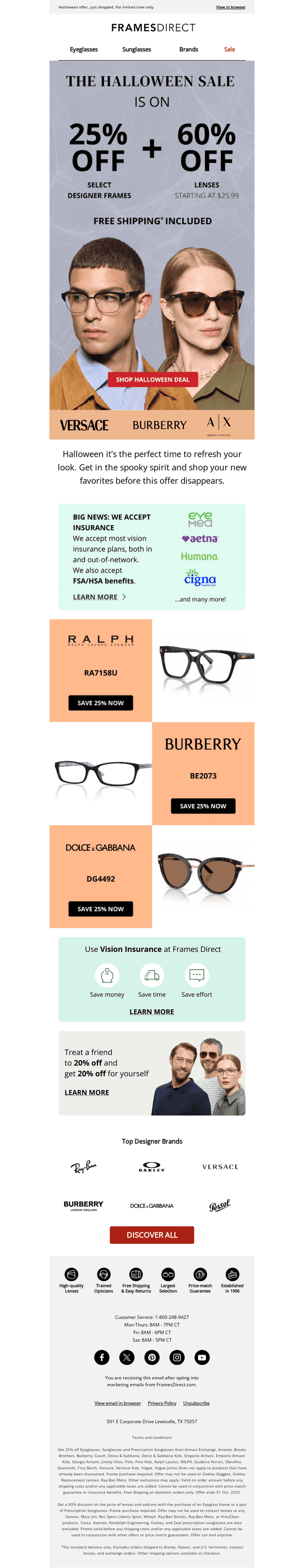 🎃 No tricks, just treats—25% off frames + 60% off lenses!