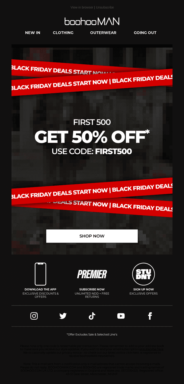 50% Off For The First 500