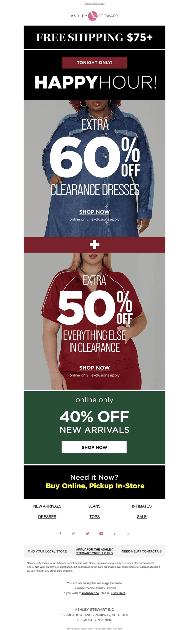 👗EXTRA 60% off CLR dresses ENDS TONIGHT
