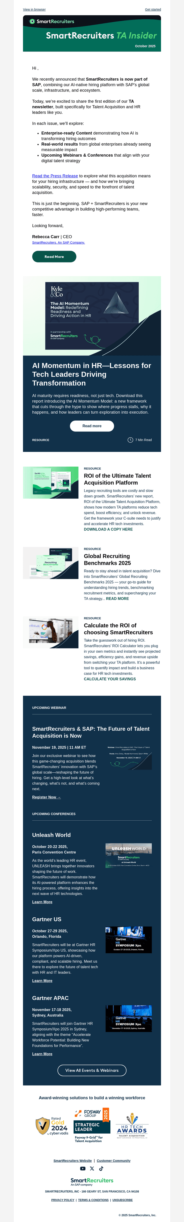 SmartRecruiters email from Tue, Oct 28, 2025