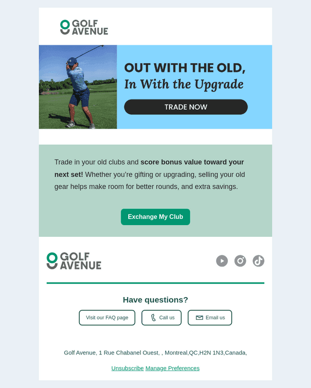 Make room for your next new club