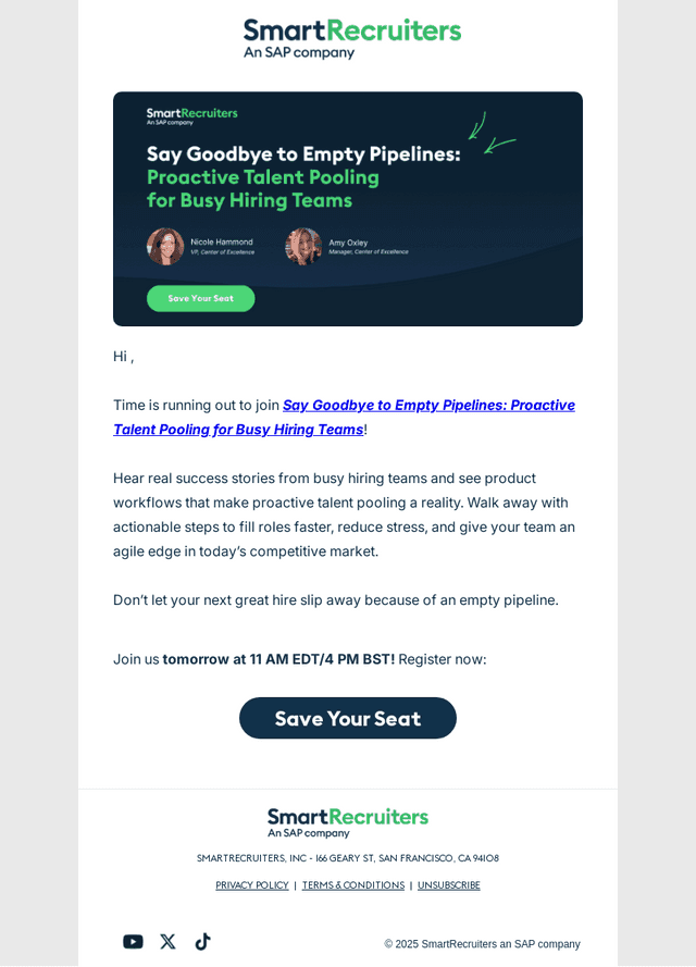 SmartRecruiters email from Tue, Oct 28, 2025