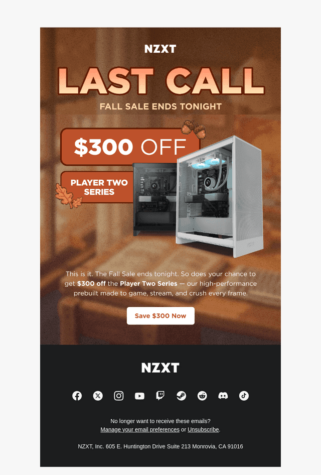 NZXT email from Tue, Oct 28, 2025