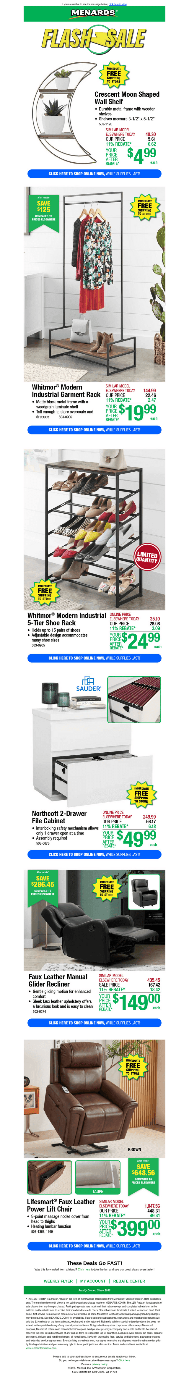 Crescent Moon Wall Shelf ONLY $4.99 After Rebate*!