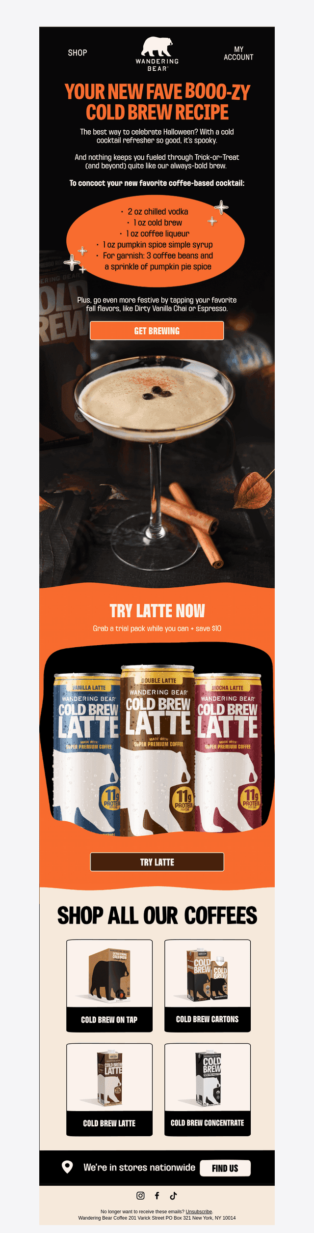 Wandering Bear Coffee email from Tue, Oct 28, 2025
