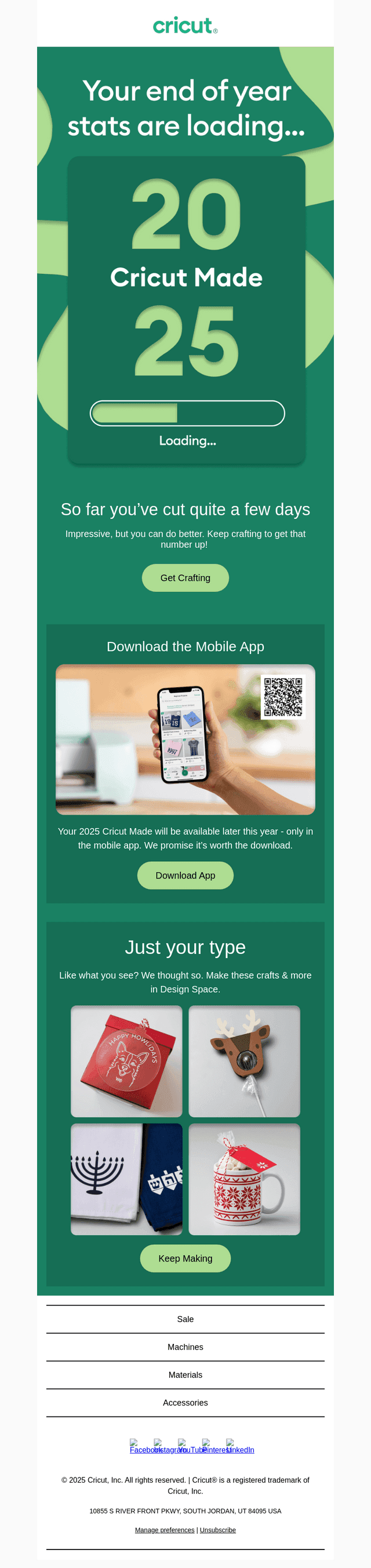 Cricut email from Tue, Oct 28, 2025