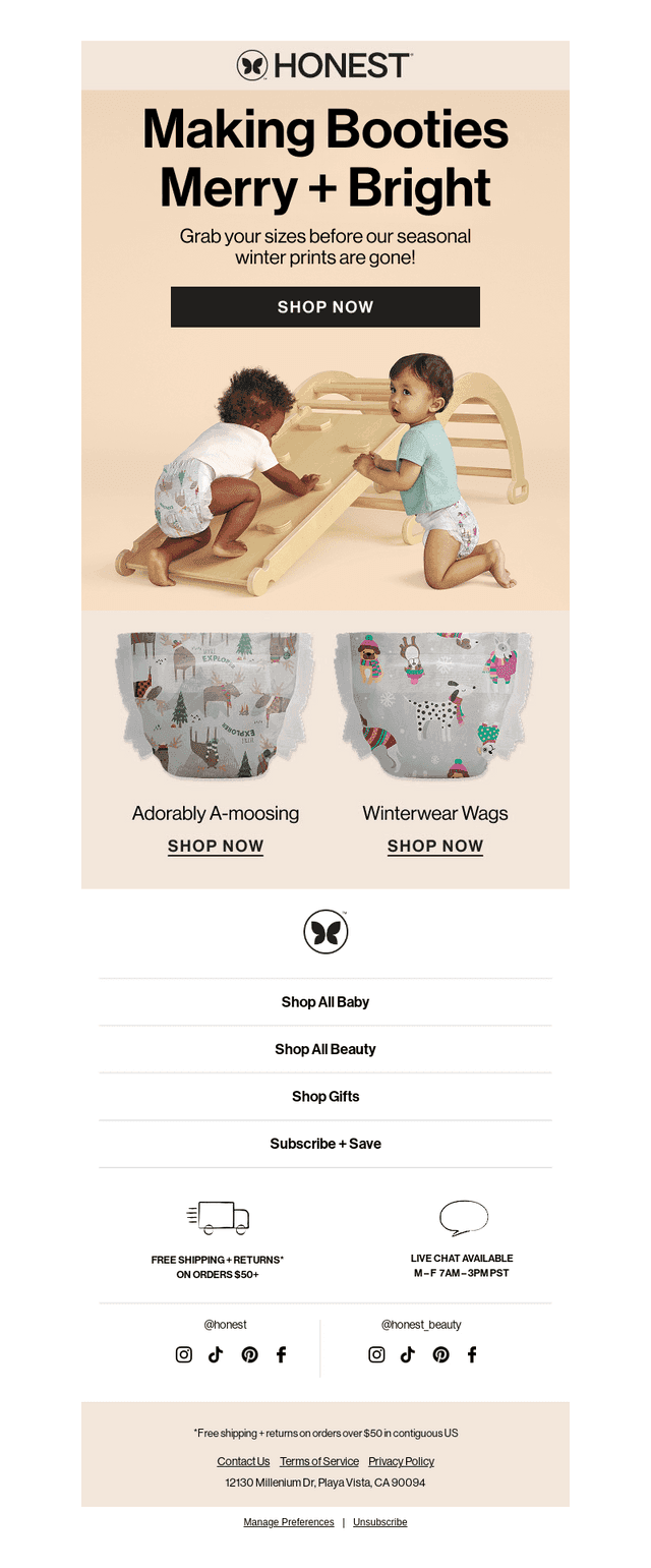 Honest Company email from Wed, Oct 29, 2025