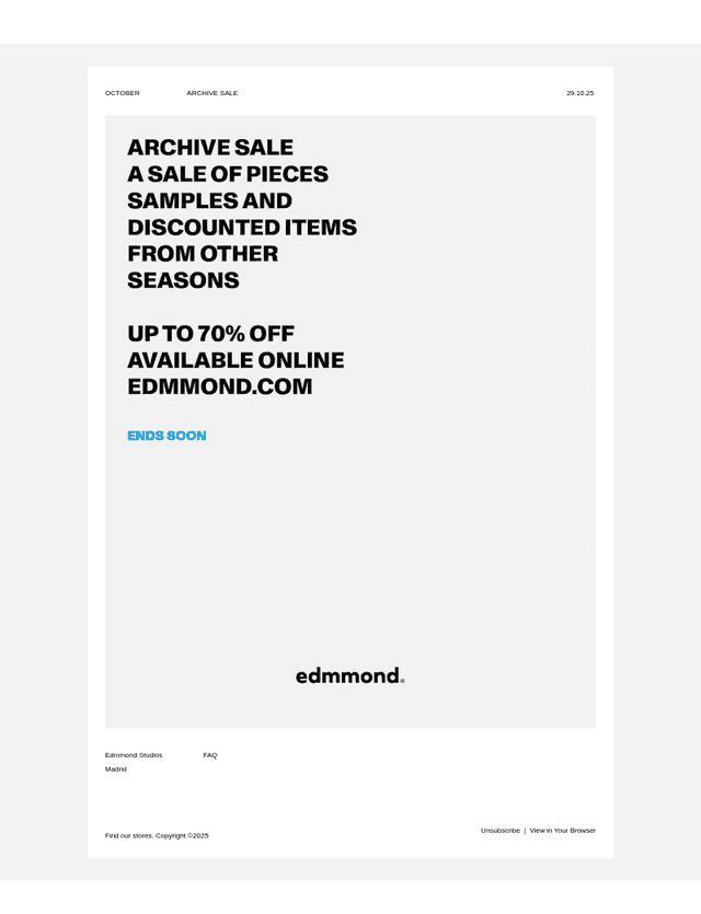 ARCHIVE SALE | ENDS SOON