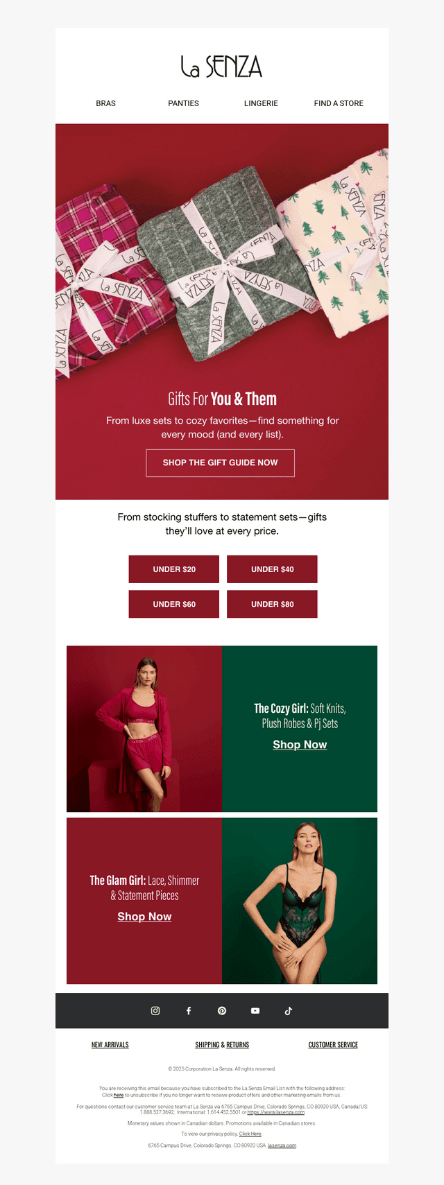La Senza email from Wed, Oct 29, 2025