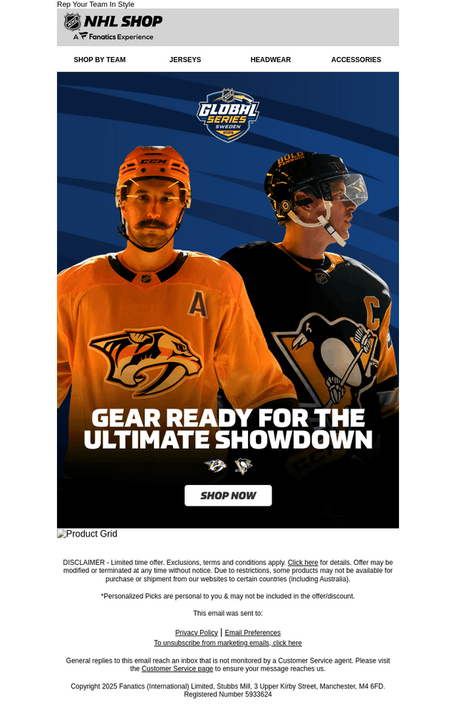 NHL email from Wed, Oct 29, 2025