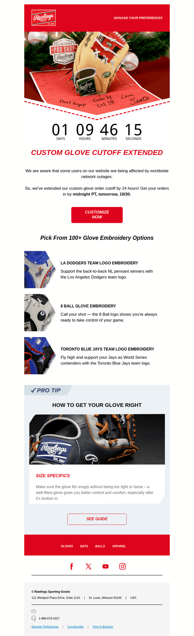 Custom Glove Cutoff Has Been EXTENDED