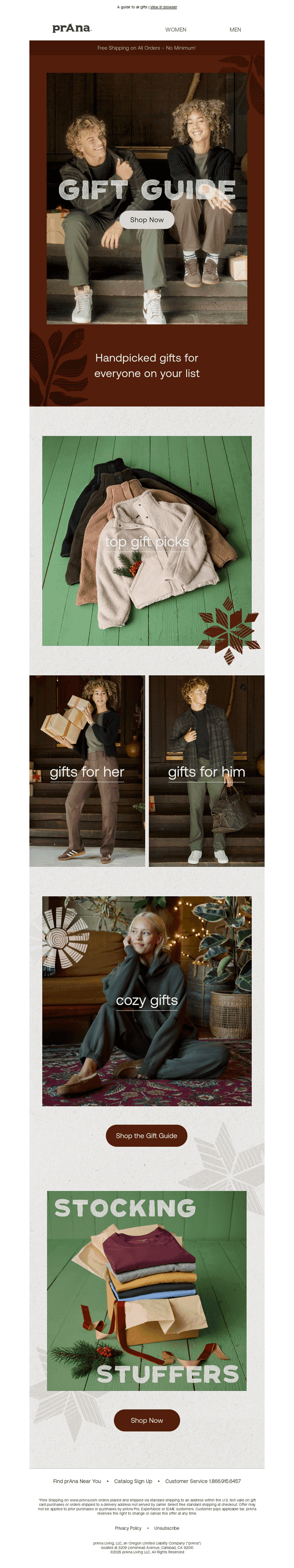 prAna email from Thu, Oct 30, 2025