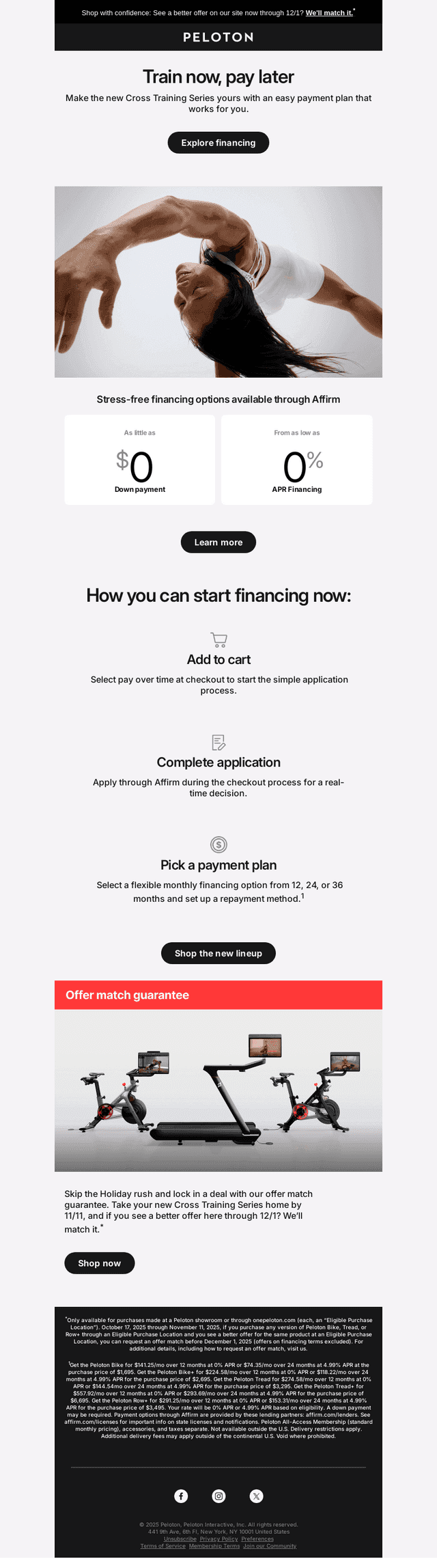 Peloton email from Thu, Oct 30, 2025