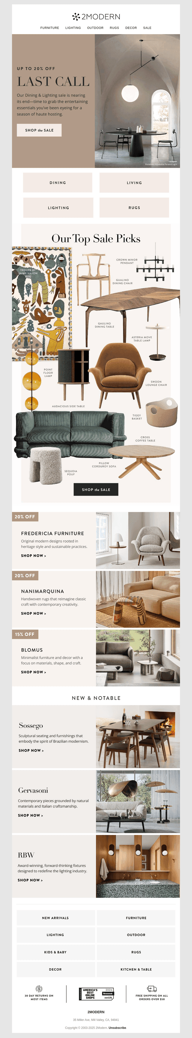 Last Call: 20% Off Dining & Lighting Sale