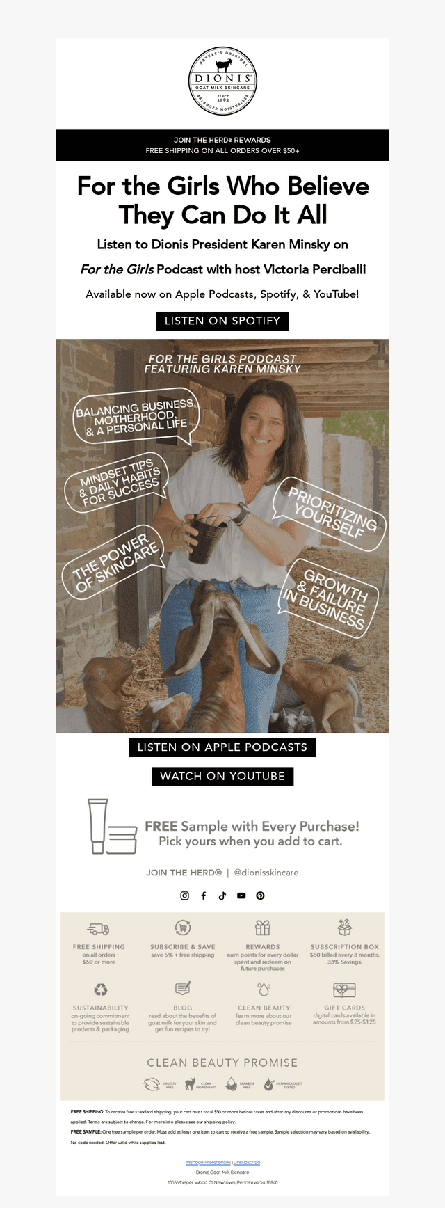 Dionis Goat Milk Skincare email from Thu, Oct 30, 2025