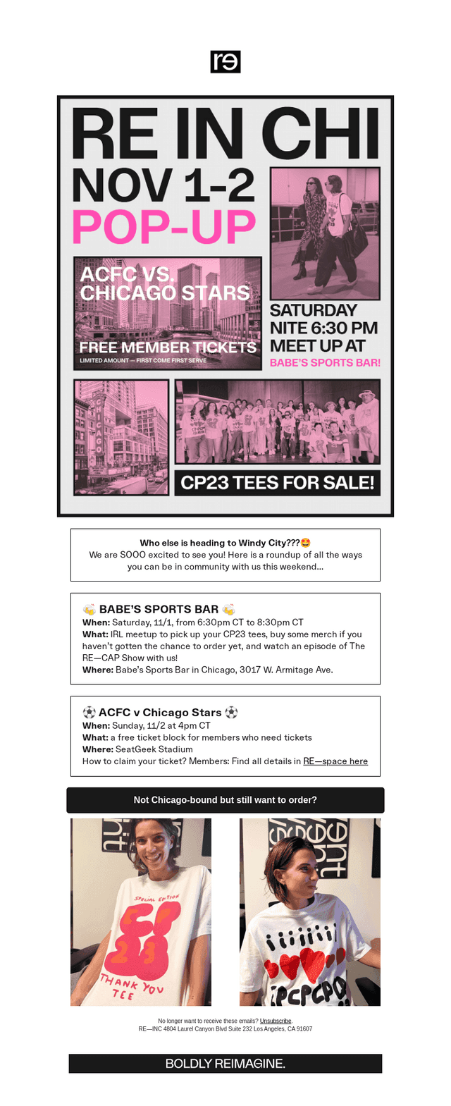 RE is heading to Chicago this weekend 🙌