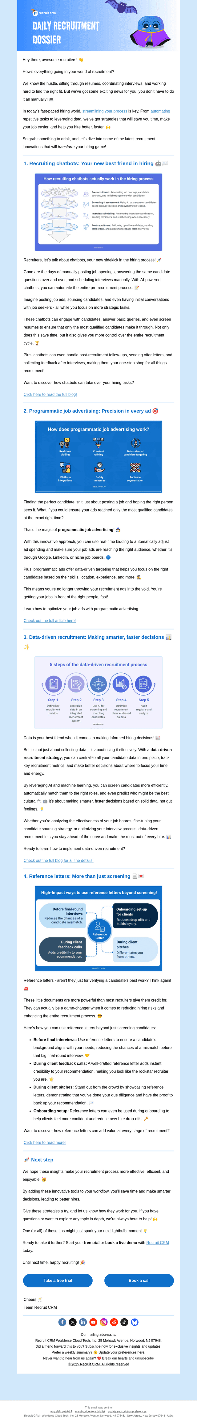Recruit CRM email from Thu, Oct 30, 2025