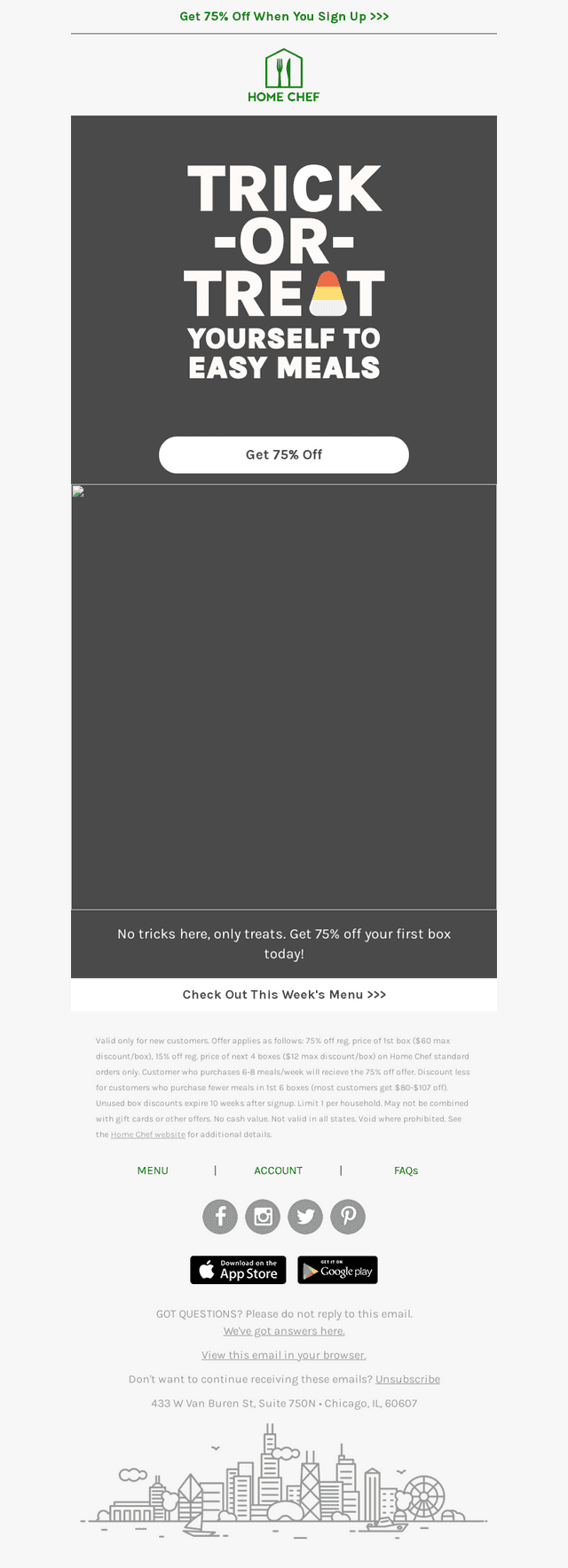 Home Chef email from Thu, Oct 30, 2025