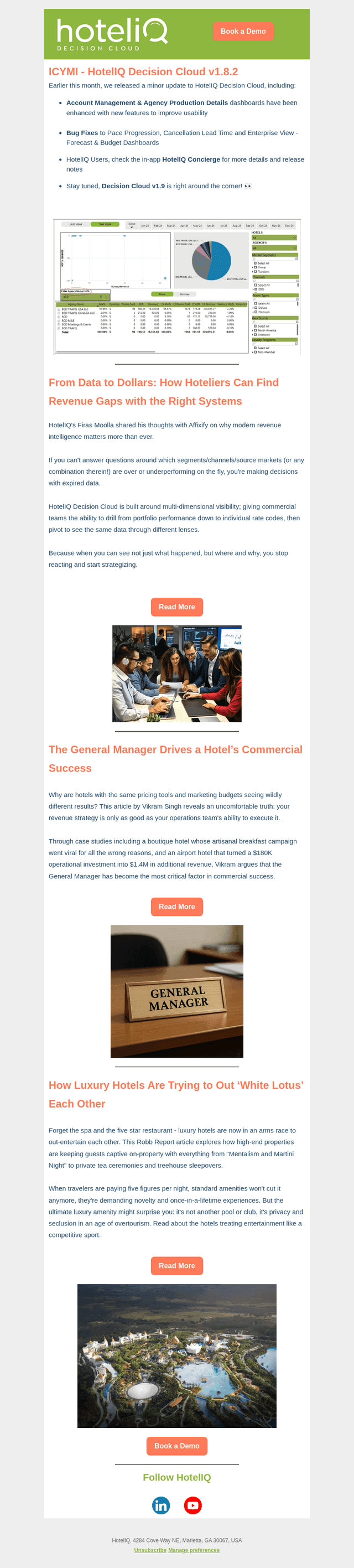 HotelIQ by Intelligent Hospitality email from Thu, Oct 30, 2025