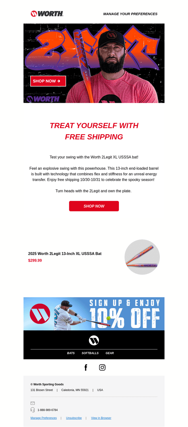 Worth Sports email from Thu, Oct 30, 2025