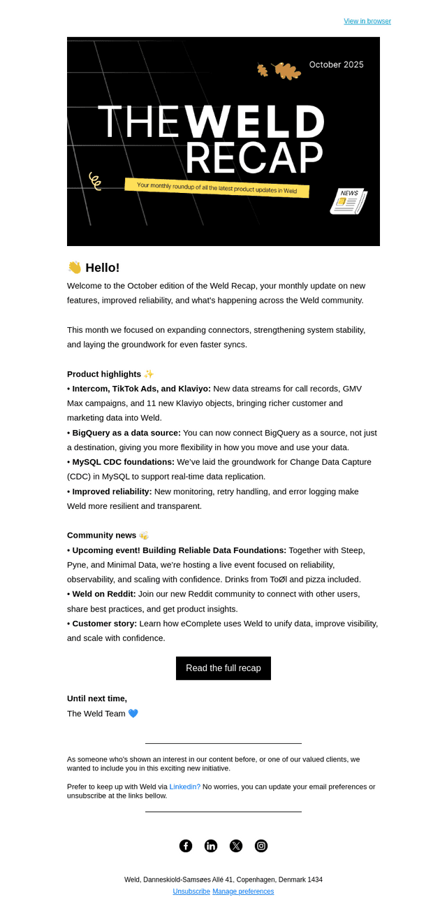 The Weld Recap: October 2025 🍂