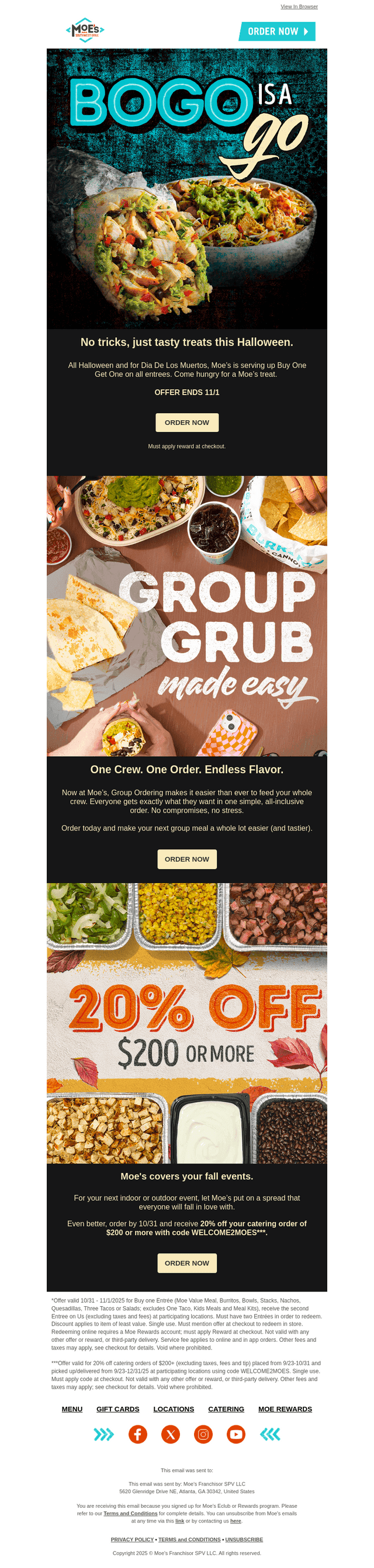 No tricks here: BOGO Entrees today* 🎃