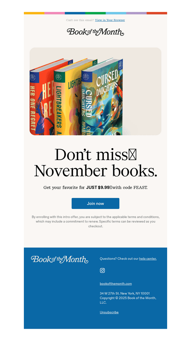Reminder: November books.