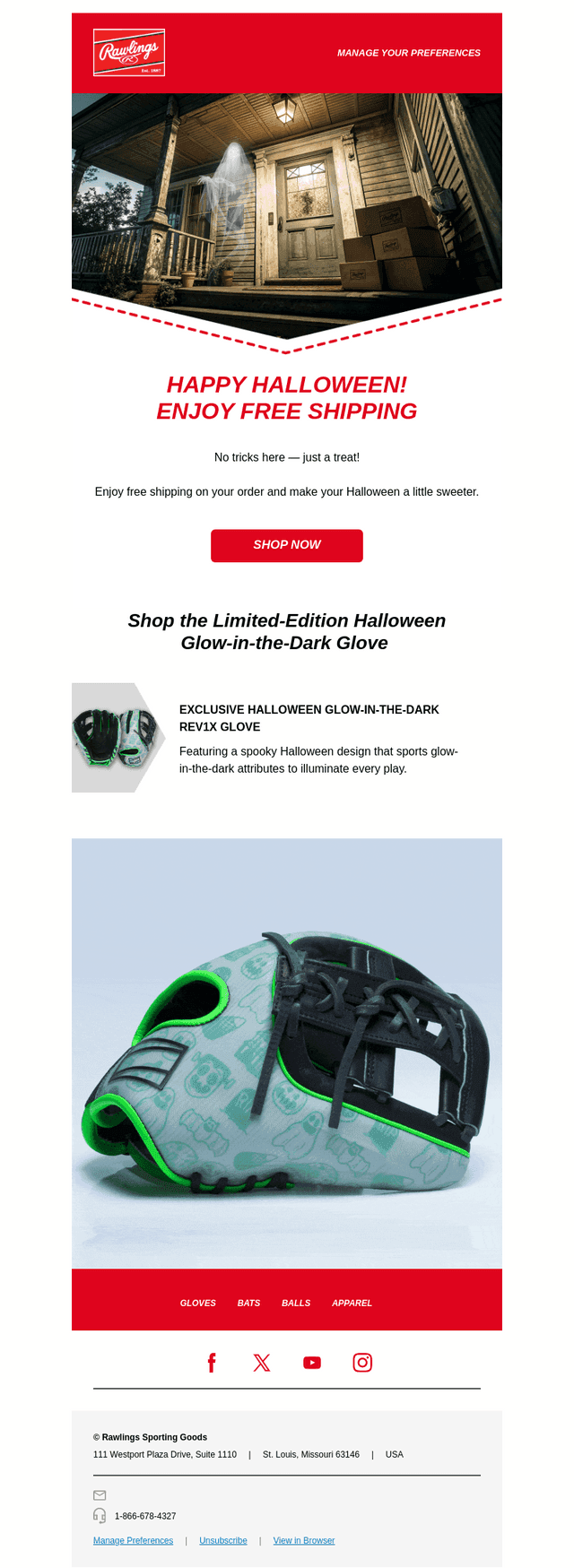 Rawlings Sporting Goods email from Fri, Oct 31, 2025