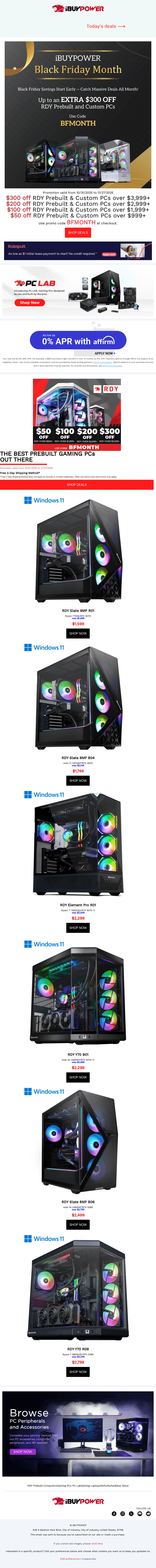 iBUYPOWER email from Fri, Oct 31, 2025