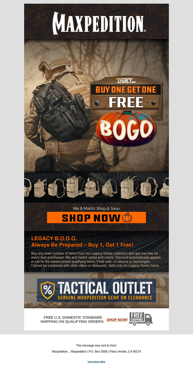 Legacy B.O.G.O. for Fall 2025
