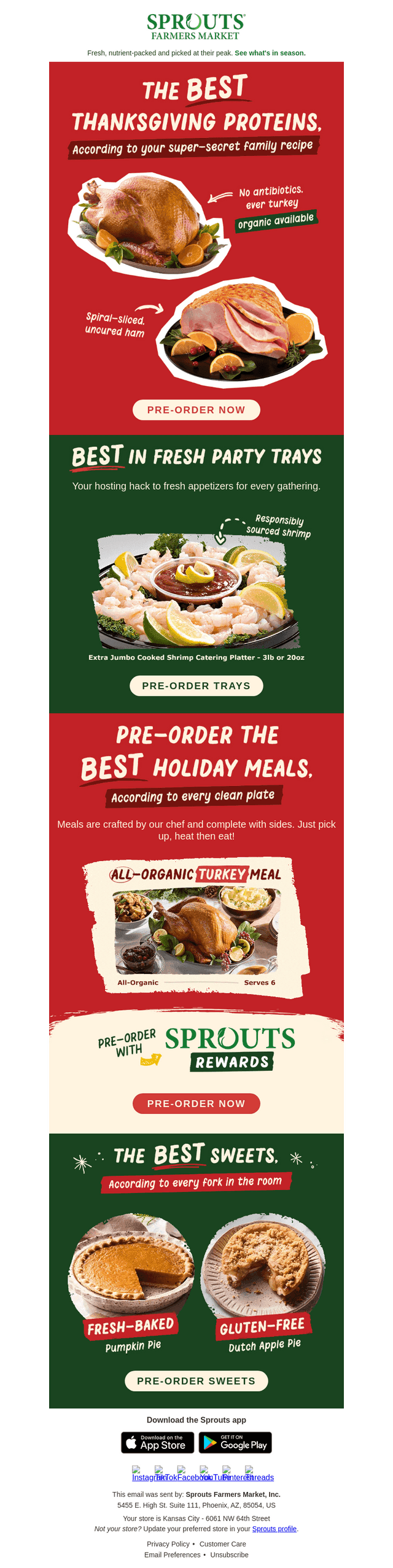 Sprouts Farmers Market email from Sat, Nov 1, 2025