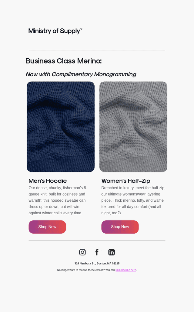 Complimentary Monogram: Waffle Merino is Live