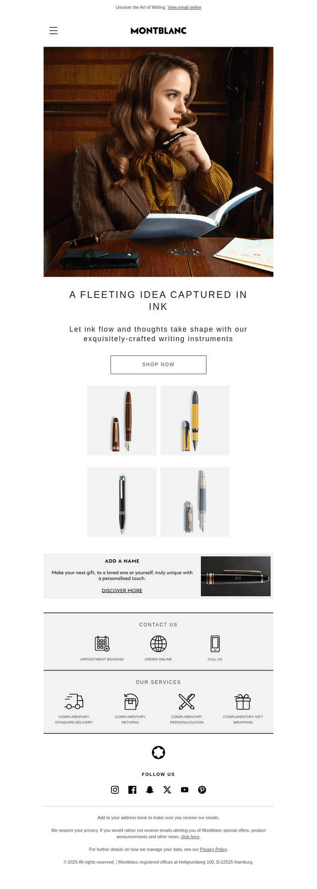 Montblanc email from Sun, Nov 2, 2025