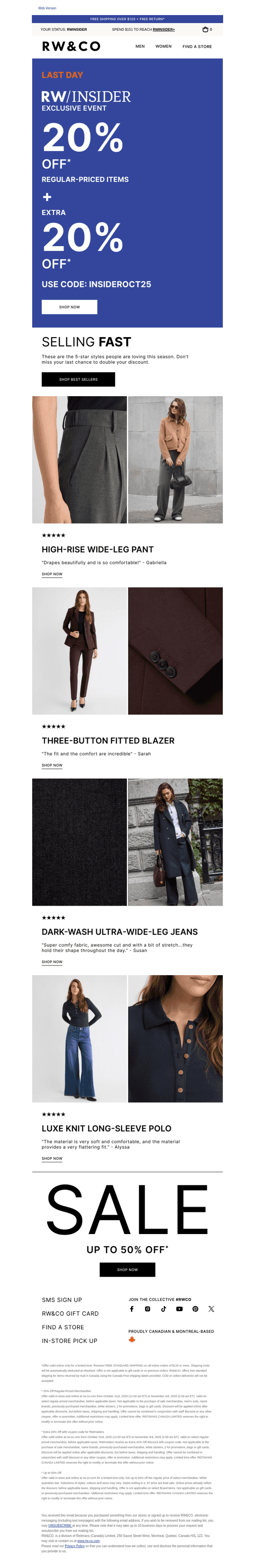 Your exclusive 20% + 20% ends today!