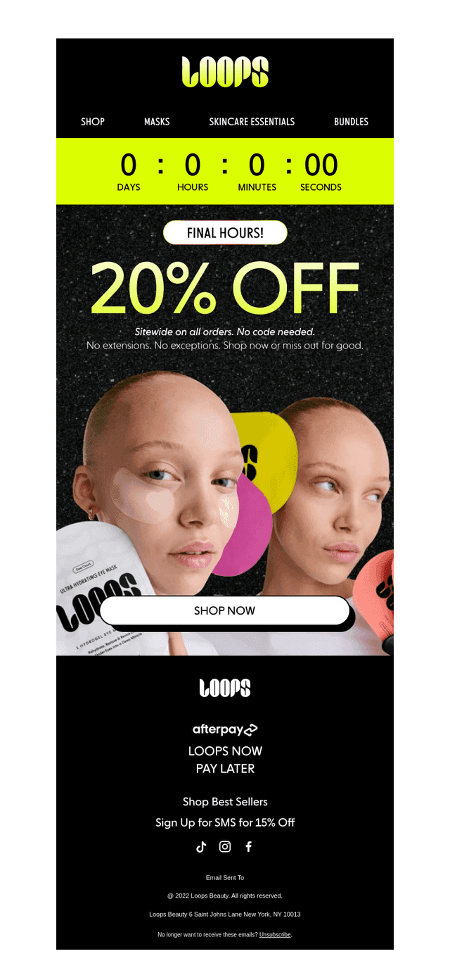 Final Hours. 20% Off Ends Soon.