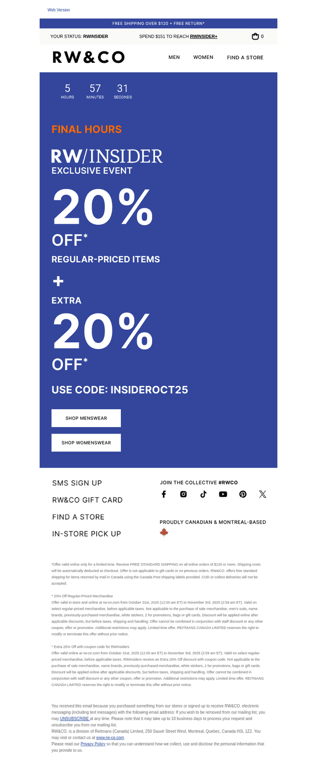 Hours Left! Your 20% + 20% off ends tonight