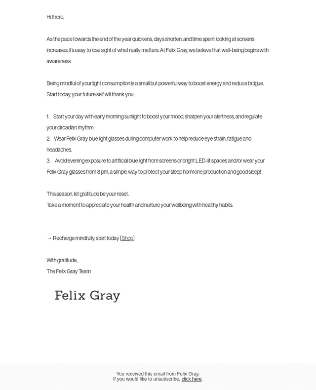 Recharge with Gratitude