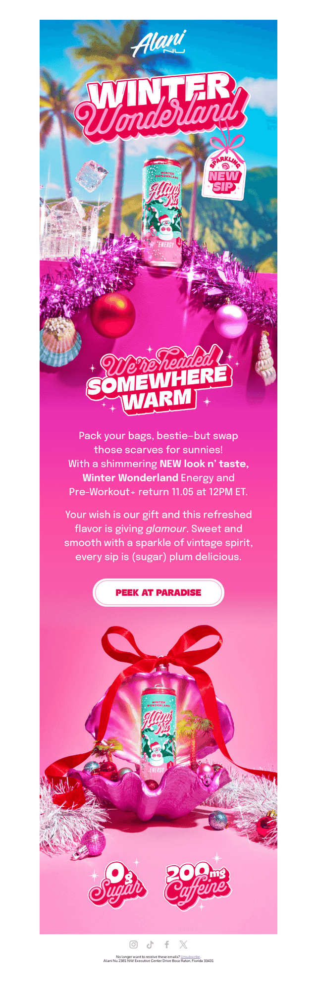 Alani Nutrition email from Mon, Nov 3, 2025