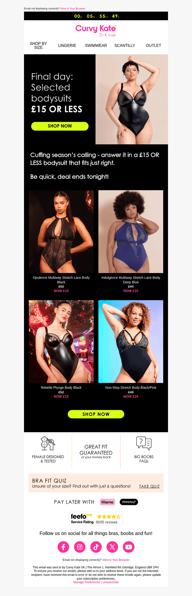 Last call: bodysuits £15 OR LESS