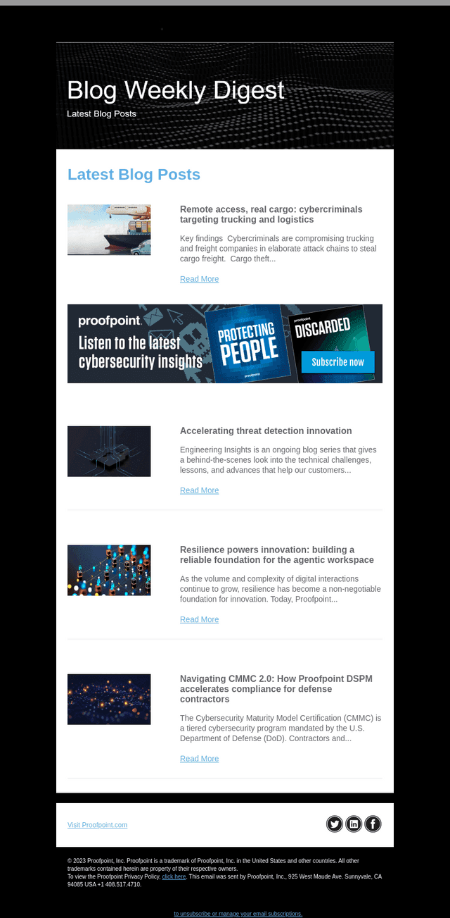 Proofpoint Blog Weekly Digest - Monday Nov 03, 2025