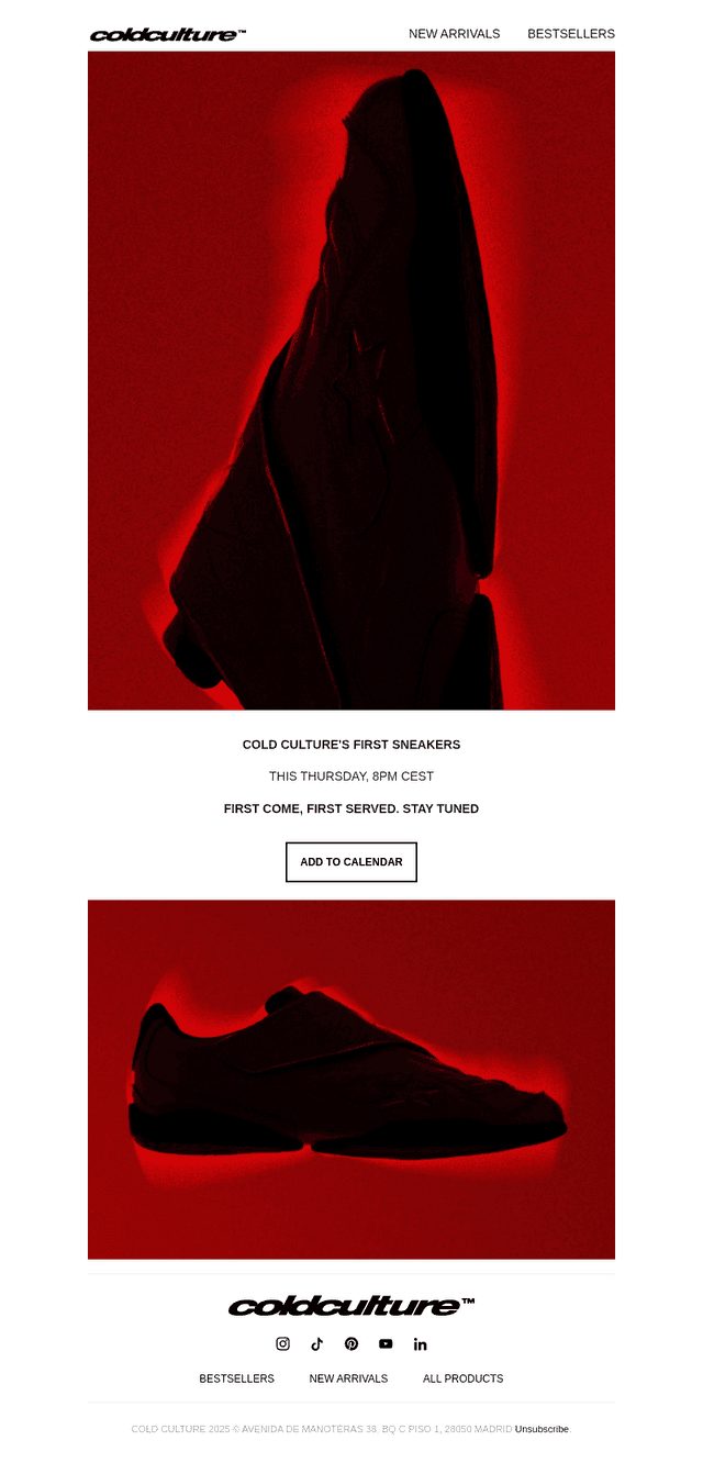 COLD SNEAKERS — THIS THURSDAY 8PM CEST