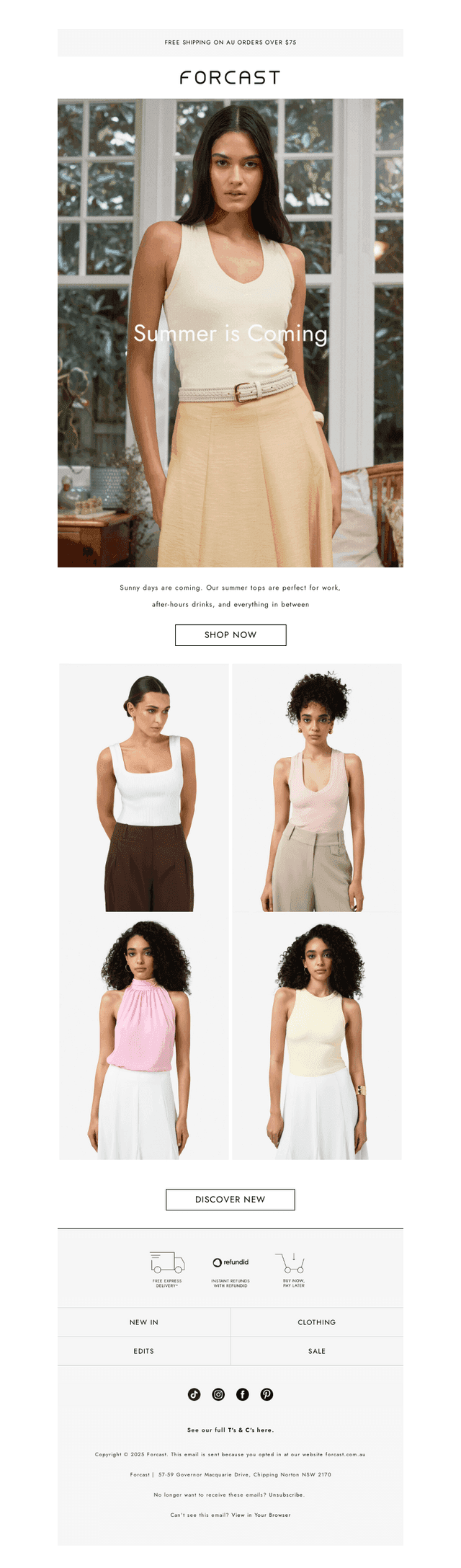 Hey, your summer tops are here