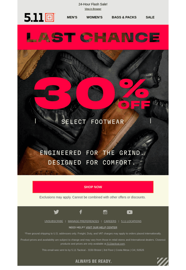 FINAL HOURS | 30% Off Footwear