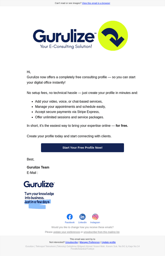 Gurulize email from Tue, Nov 4, 2025