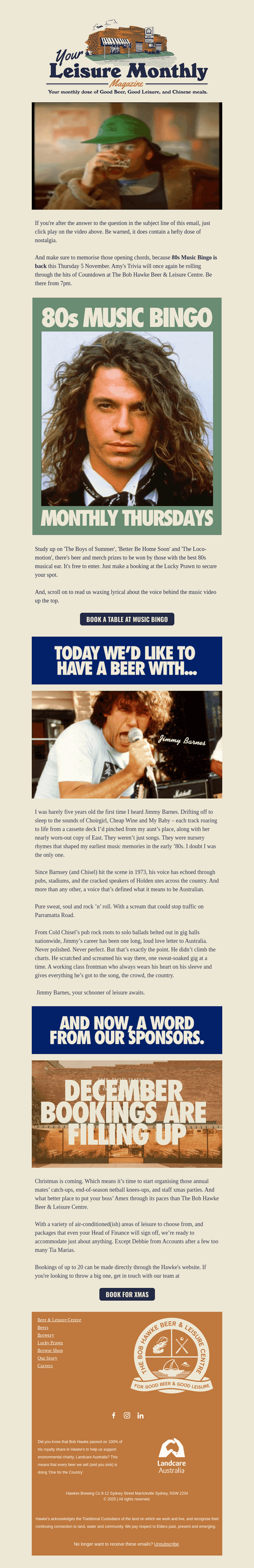 Hawke's Brewing Co. email from Tue, Nov 4, 2025