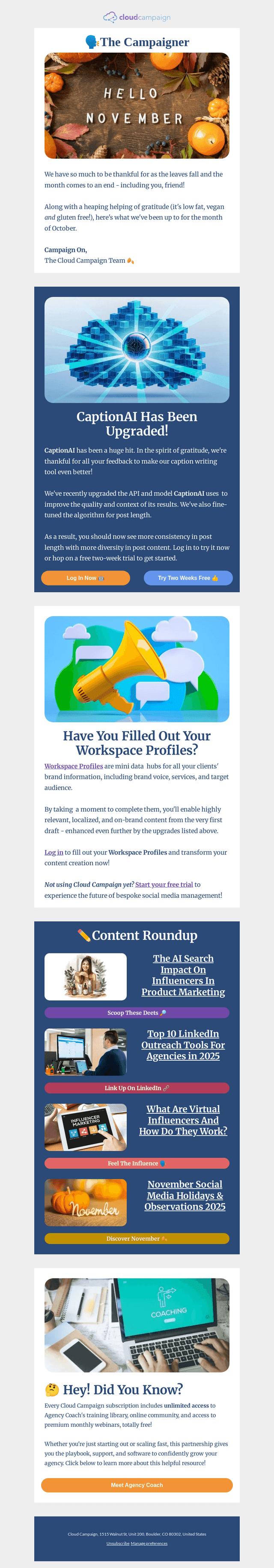 Cloud Campaign email from Tue, Nov 4, 2025