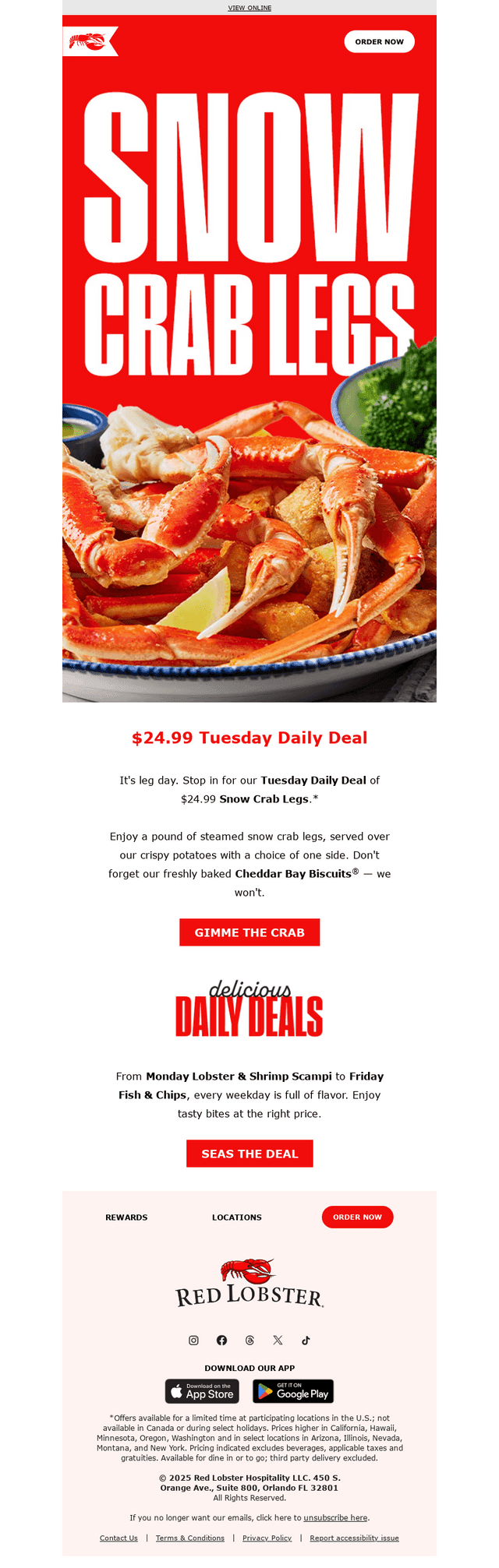 $24.99 snow crab legs? Shell yeah!